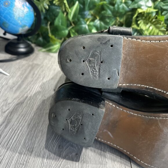 Square Toe Harness Boots Mens Motorcycle Brown Leather 70s Cats Paw Size 9.5